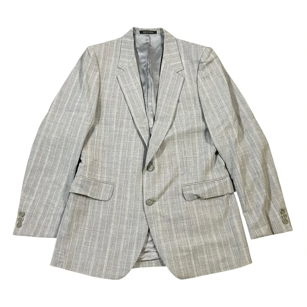 Yves Saint Laurent YSL Blazer Sports‎ Coat (40R) Mens 2 Button  Gray Stripe